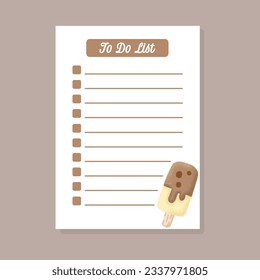 to do list tamplate with cute pop sicle hand drawn