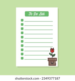 to do list template with cute rose flower illustration