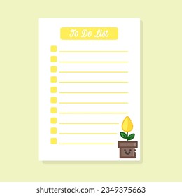 to do list template with cute yellow flower illustration