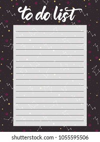 To do list template design.Vector illustration.