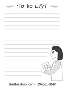 To do list. A template for filling in cases, goals, and plans. Vector design.