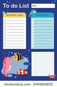 To do list template with flat design. Vector graphics