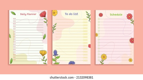 To do list template with flower tehme