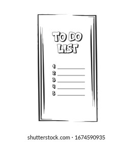 To do list template. Hand drawn reminder blank with copy space for text. Vector illustration. 
