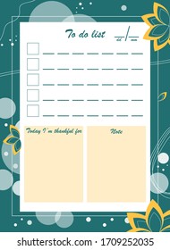 To do list template, planner, checklist design. Today I'm thankful for, note. Blank template, cute reminder.