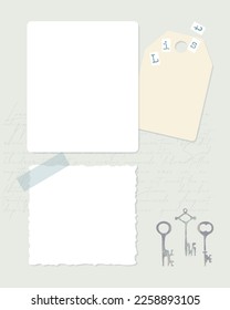To do list template , scrapbooking, collage decoupage
vintage, template blank, reminders, notes. Old key.