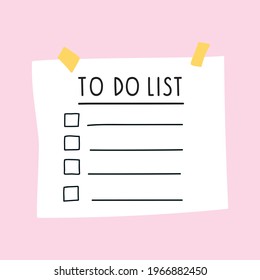 To do list template. Vector illustration on pink background.