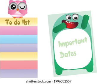To do list template . weekly or daily planner, note paper. Daily Weekly Routine caterpillar cartoon. Can be used at school or children’s bedrooms.