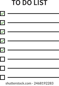 To Do List with tick and empty boxes. Vector Illustration
