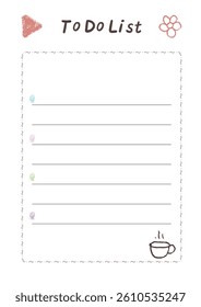To Do List Vector Background Template  with Doodle Elements