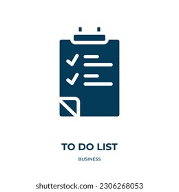 to do list vector icon. to do list, business, list filled icons from flat business concept. Isolated black glyph icon, vector illustration symbol element for web design and mobile apps