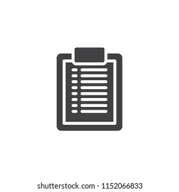 To do list vector icon. filled flat sign for mobile concept and web design. Paper Clipboard simple solid icon. Symbol, logo illustration. Pixel perfect vector graphics