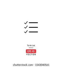 To do list vector icon, illustration of business planning, isolated on white background. EPS10 - Vector