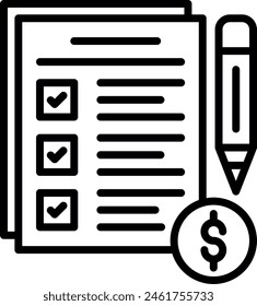 To Do List Vector Line Icon Design