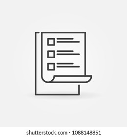 To Do List vector modern simple icon. Checklist concept outline symbol