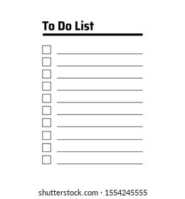 To Do List Vector Planning Task Concept Paper Sheets With Check Box Illustration