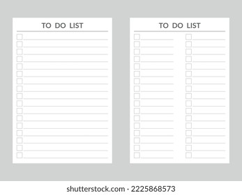 To do list vector planning task concept paper sheets with check box illustration