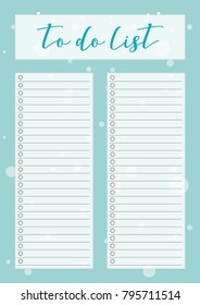 To do list vector. Printable page for organiser, notebook or diary. Geometric colourful objects. Vector Illustration. 