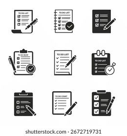 ícones de conjunto de vetor de lista pendente