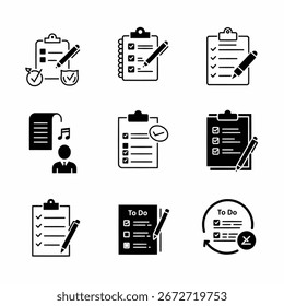 ícones de conjunto de vetor de lista pendente