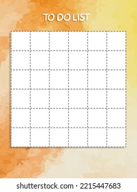 to do list with watercolor background