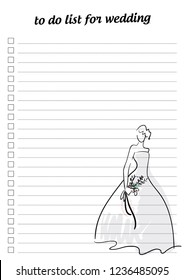 To do list for wedding.