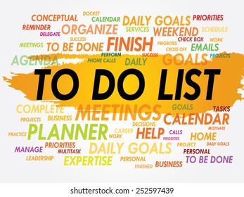 TO DO LIST word cloud, business concept