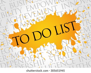 To Do List word cloud, business concept