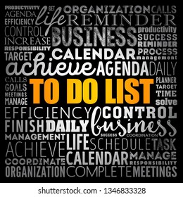 To Do List word cloud collage, business concept background
