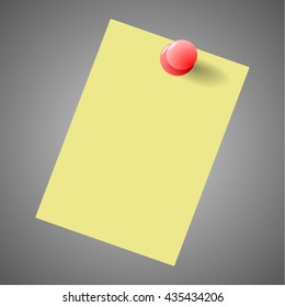 To Do list - Yellow post it notes with pin. Vector