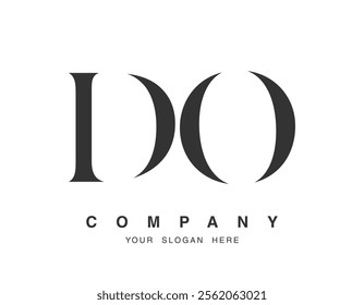 DO logo design. Initial letter d and o serif font style. Creative classic company name typography. Trendy logotype or identity. Vector illustration.
