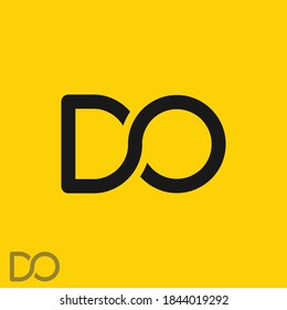 DO logo design with letter D and O in vector format. OD or DO logo