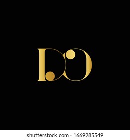 DO Logo Letter Initial Logo Designs Template with Gold and Black Background