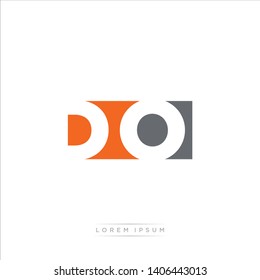 DO Logo Letter with Modern Negative space - Orange and Grey Color EPS 10