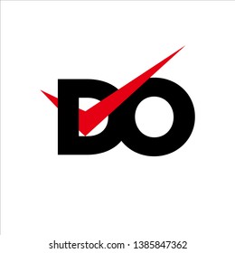 DO Logo Modern of Letter Tick Red Initial Capital Designs Template