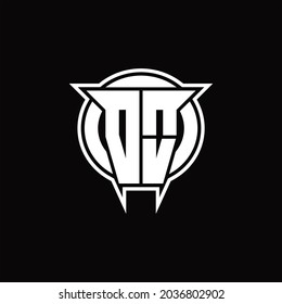 DO Logo monogram with circle rounded shape design template on black background