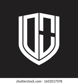 DO Logo monogram with emblem shield design isolated on black background
