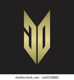 DO Logo monogram with emblem style isolated with gold colors