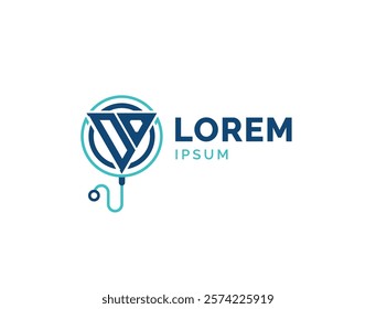 DO Medical Logo. Letter Initials DO Healthcare Logo for Doctor, Hospital, Pharmacy and Treatment Services with Stethoscope Icon