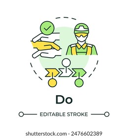 Do military philosophy multi color concept icon. Soldiers teamwork, collaboration. Round shape line illustration. Abstract idea. Graphic design. Easy to use in infographic, presentation