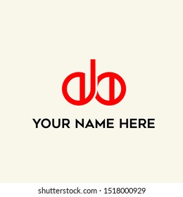 DO monogram logo.Typographic icon with lowercase letter d and letter o.Lettering sign in vivid red color isolated on light background.Alphabet initials.Characters shapes.Modern, corporate, web style.