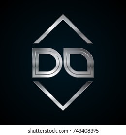 DO Monogram, Metal Logo, Silver Logo