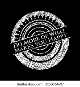 Do More of What Makes you Happy chalkboard emblem on black board