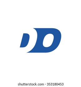 DO negative space letter logo blue