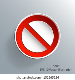 Do Not  3d warning sign paper design eps 10 vector illustration