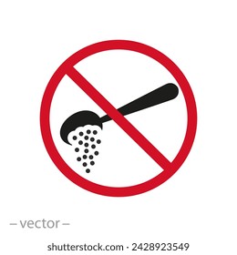 Nicht zum Essen hinzufügen Symbol, kein Zucker oder Salz, flaches Symbol - Vektor-Illustration