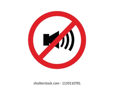 Do not be loud prohibition sign no sound silence please