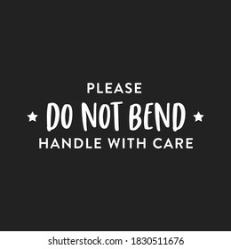 Do Not Bend, Caution, Mailing Label, Shipping Delivery Stamp Vector Illustration Background