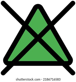 Do not bleach crossed triangle symbol layout