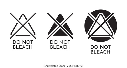 do not bleach icon set all